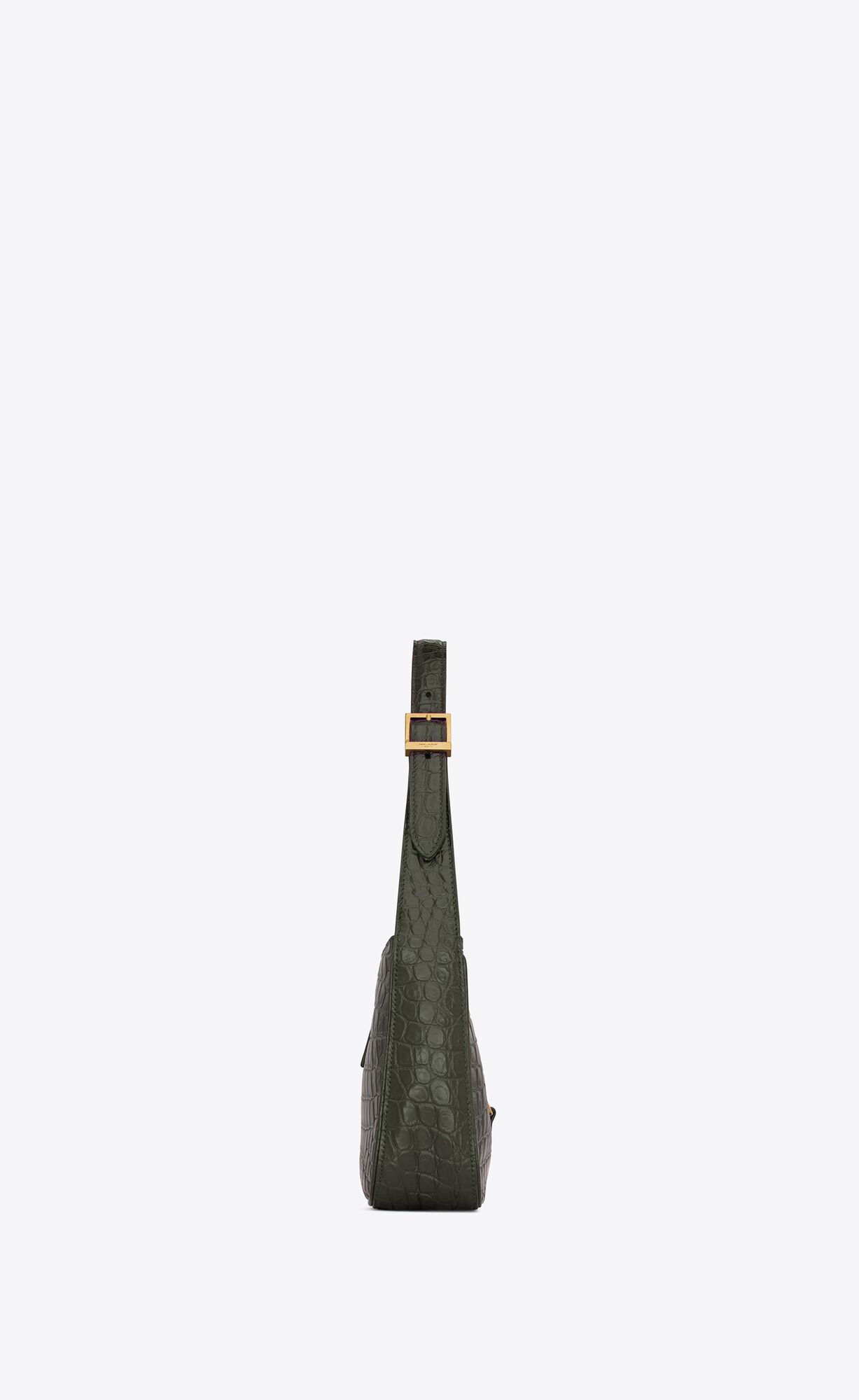 LE 5  7 IN CROCODILE-EMBOSSED LEATHER-VERT FONCE