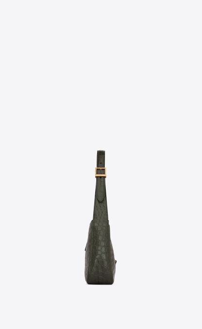 LE 5  7 IN CROCODILE-EMBOSSED LEATHER-VERT FONCE