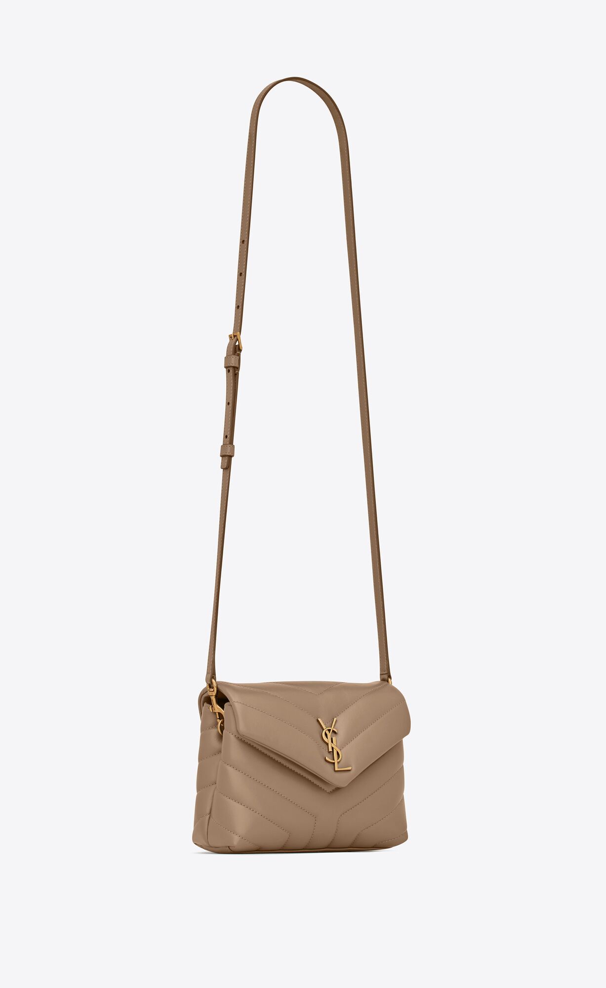 LOULOU TOY STRAP BAG IN MATELASS "Y" LEATHER