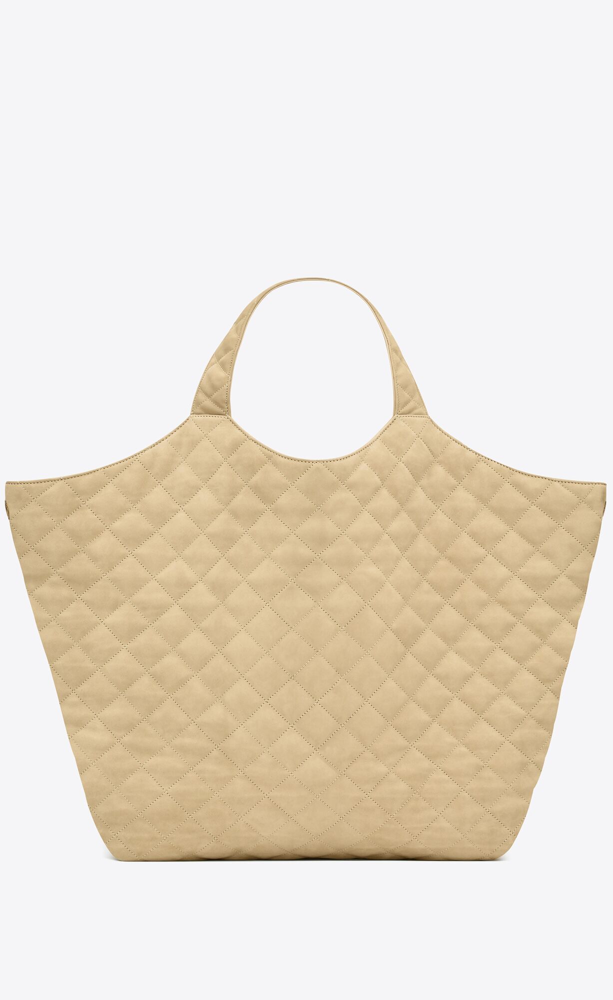 ICARE MAXI SHOPPING BAG IN QUILTED LAMBSKIN-BEIGE