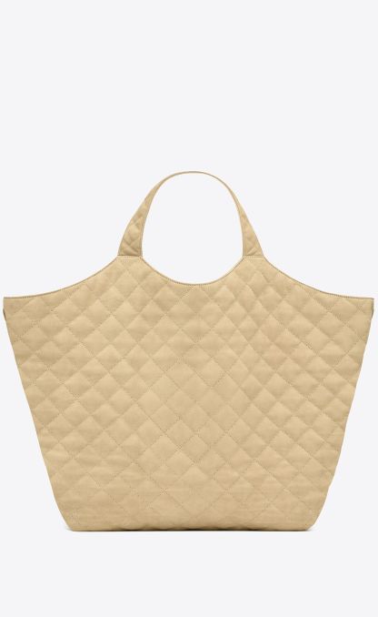 ICARE MAXI SHOPPING BAG IN QUILTED LAMBSKIN-BEIGE