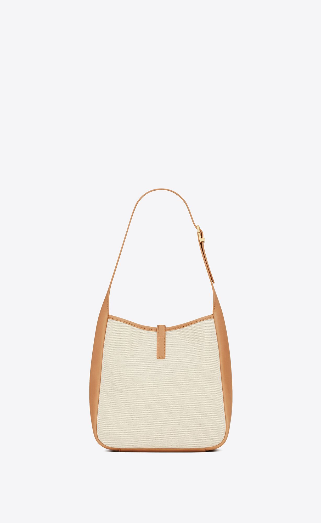 SMALL LE 5 7 SUPPLE IN CANVAS AND SMOOTH LEATHER-WHITE