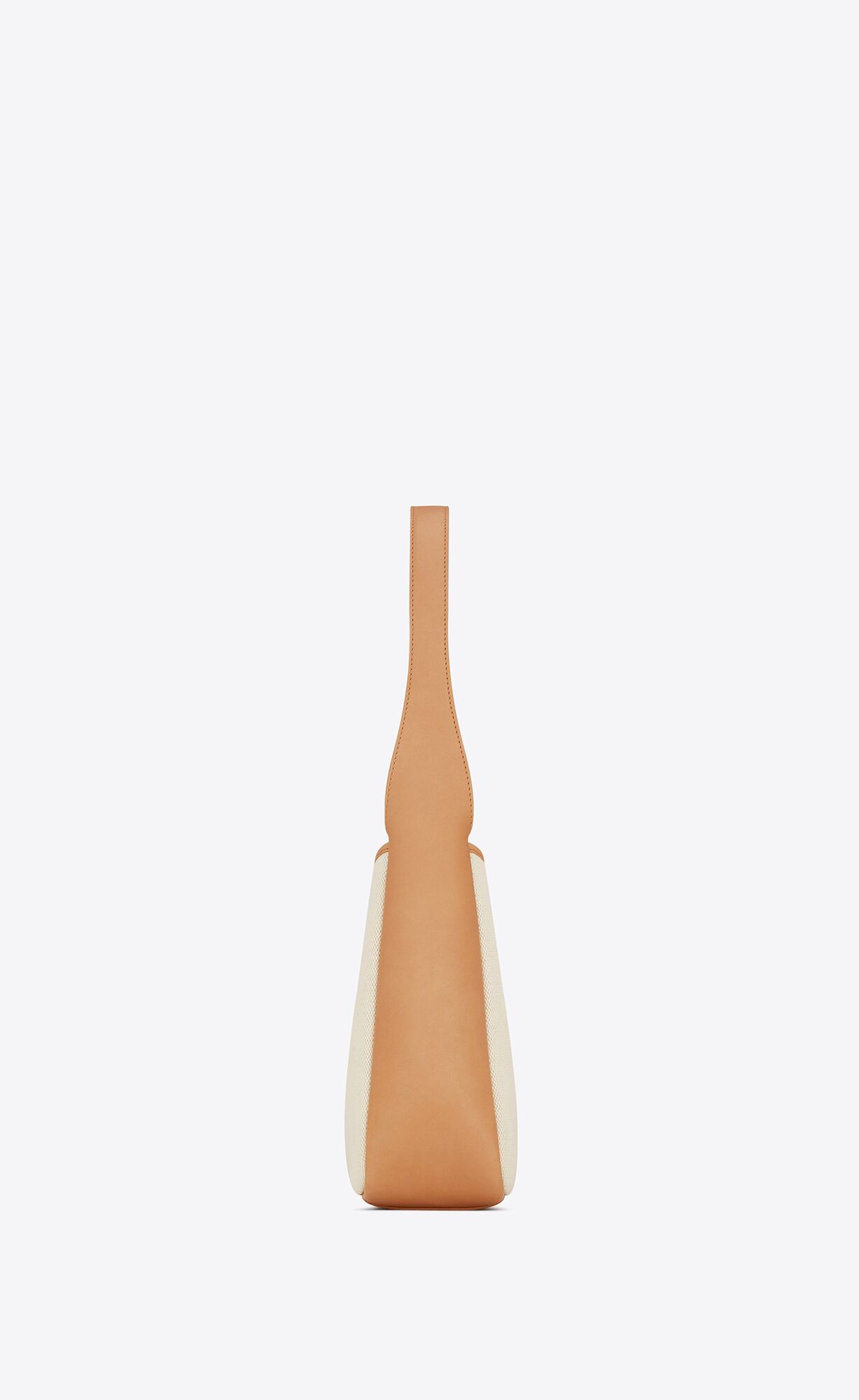 SMALL LE 5 7 SUPPLE IN CANVAS AND SMOOTH LEATHER-WHITE