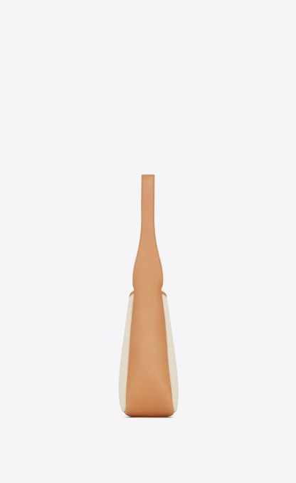 SMALL LE 5 7 SUPPLE IN CANVAS AND SMOOTH LEATHER-WHITE