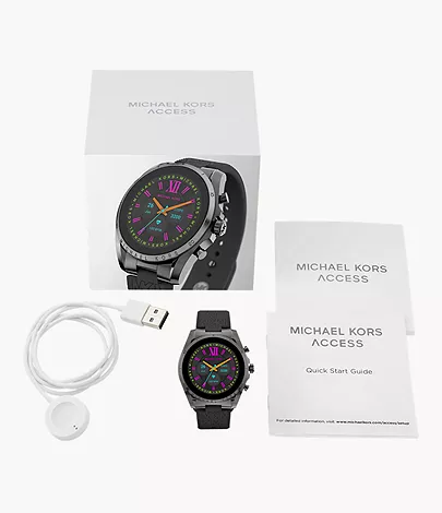 Michaethtl Kors Gen 6 Bradshaw Rose Gold-Tone Stainless Steel Smartwatch Black