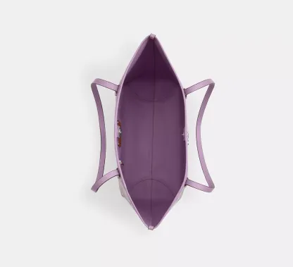 City Tote Bag With Floral Print Sv/Ivory/Purple Multi