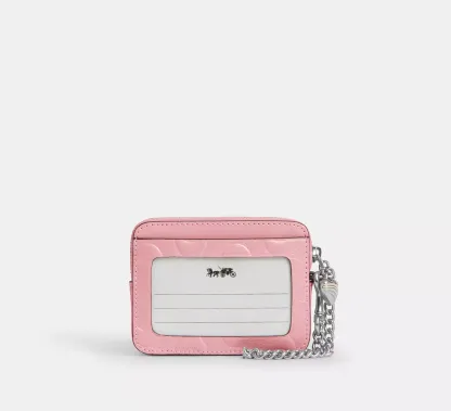 Zip Card Case With Heart Riv