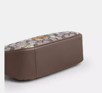 Teri Shoulder Bag In Signature Jacquard With Floral Embroidery