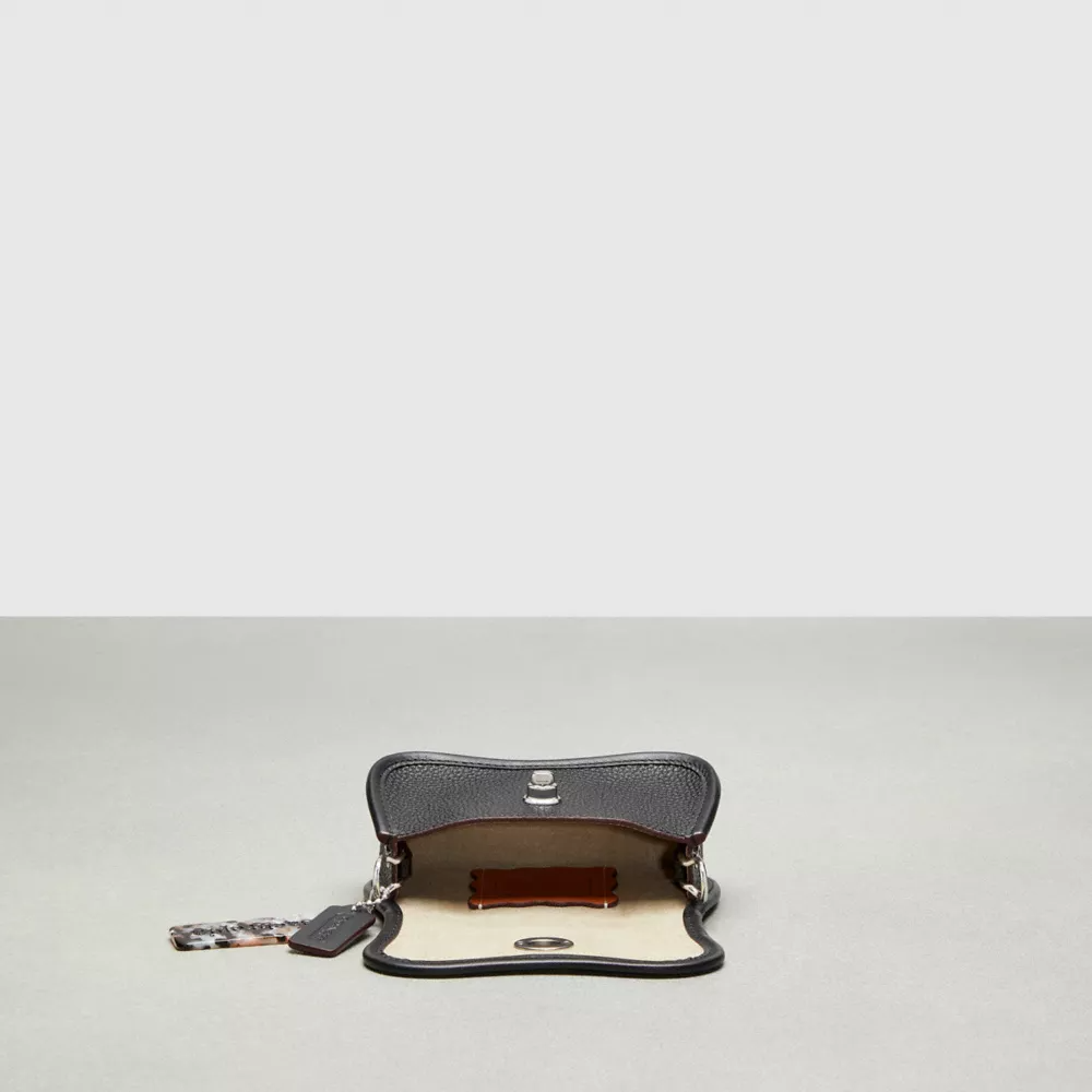 Mini Wavy Dinky Bag With Colorful Binding In Upcrafted Leather