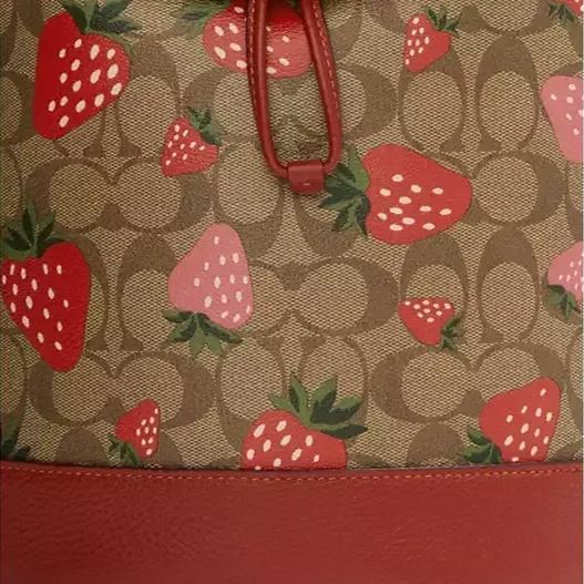 Backpack With Wild Strawberry Print