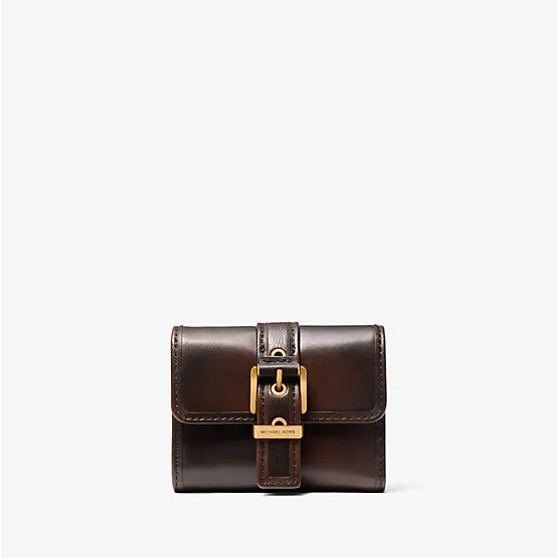 Colby Small Burnished Leather Tri-Fold Wallet