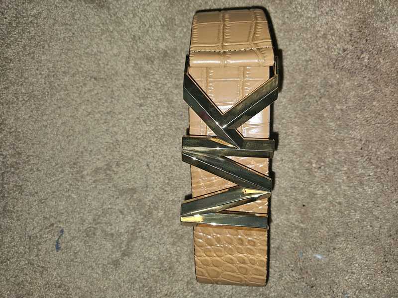 Logo Crocodile-Embossed Leather Waist Belt