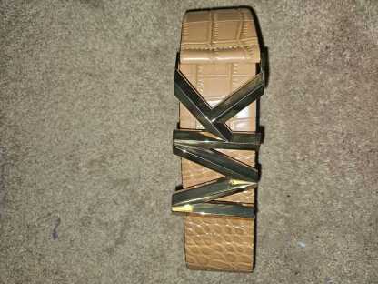 Logo Crocodile-Embossed Leather Waist Belt
