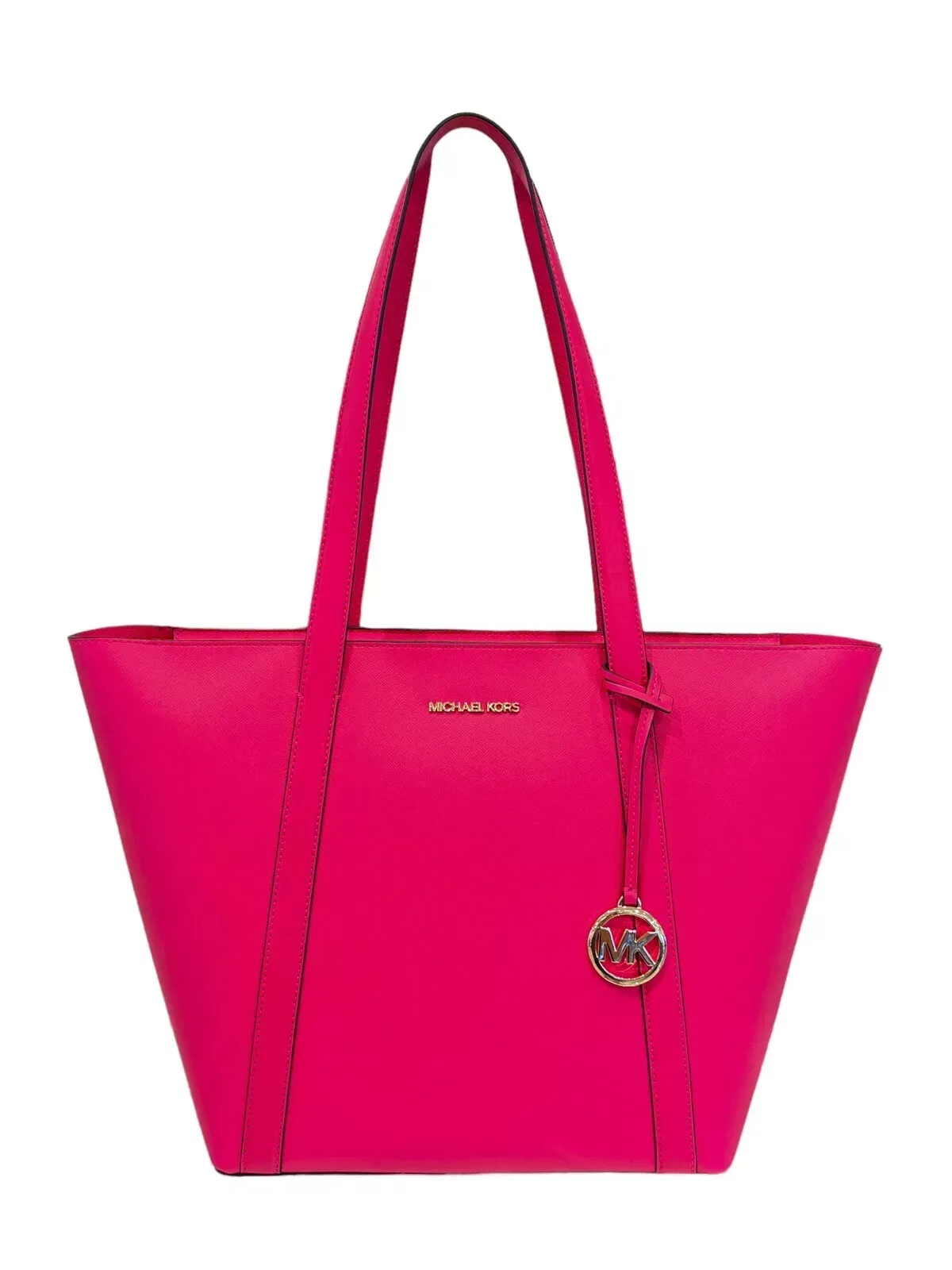 MICHAEL KORS PRATT LARGE TOP ZIP SHOULDER TOTE BAG ELECTRIC PINK