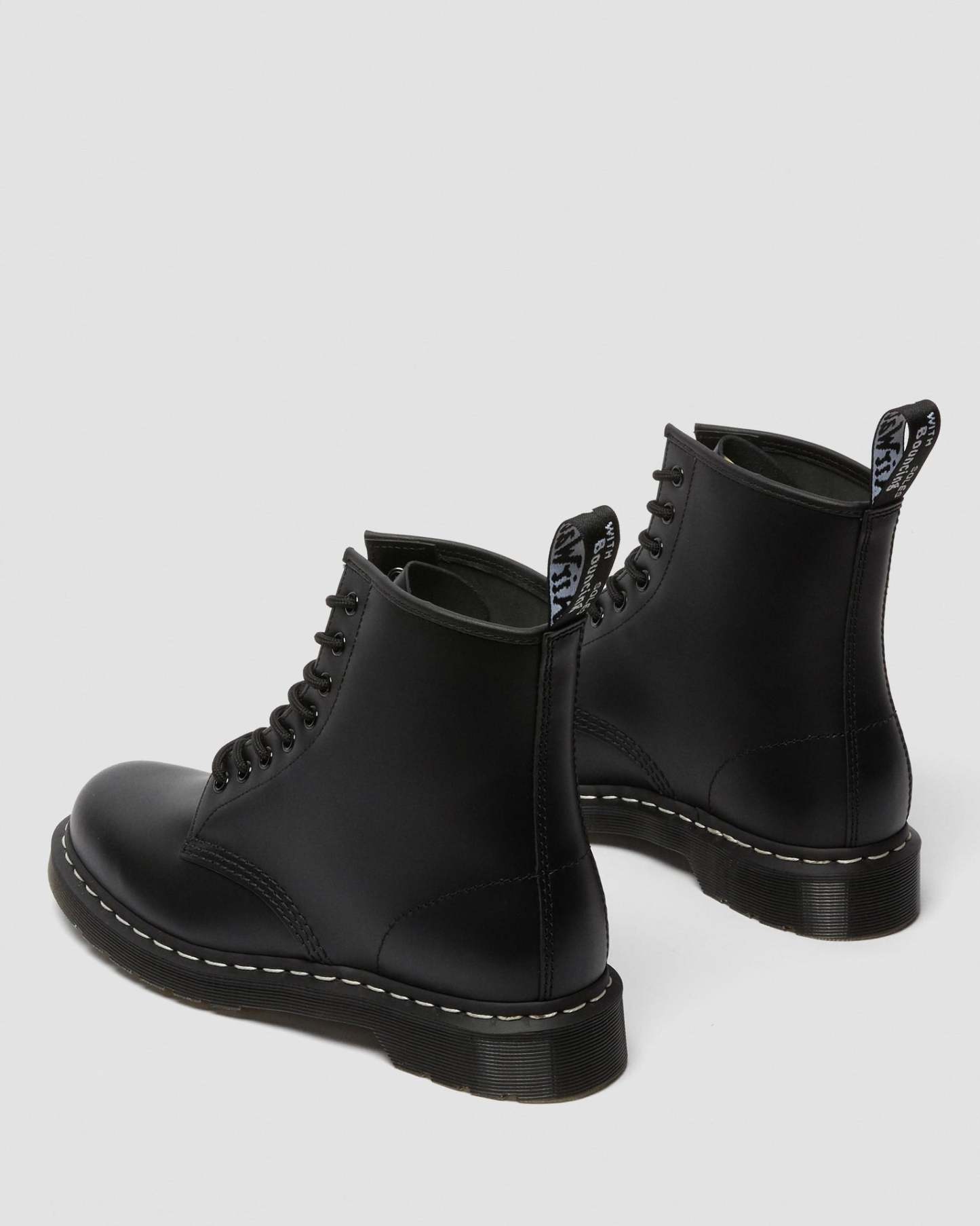1460 White Stitch Polished Smooth Leather Ankle Boots