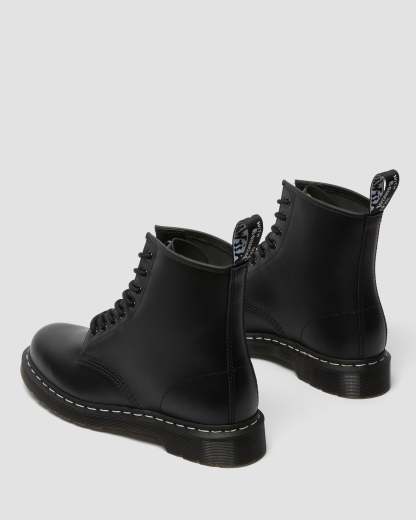 1460 White Stitch Polished Smooth Leather Ankle Boots