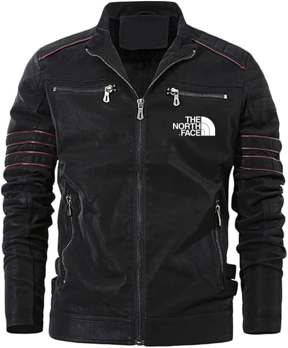 2025 TNF® Classic North Face Men's Leather Jacket Bomber Jacket Motorc