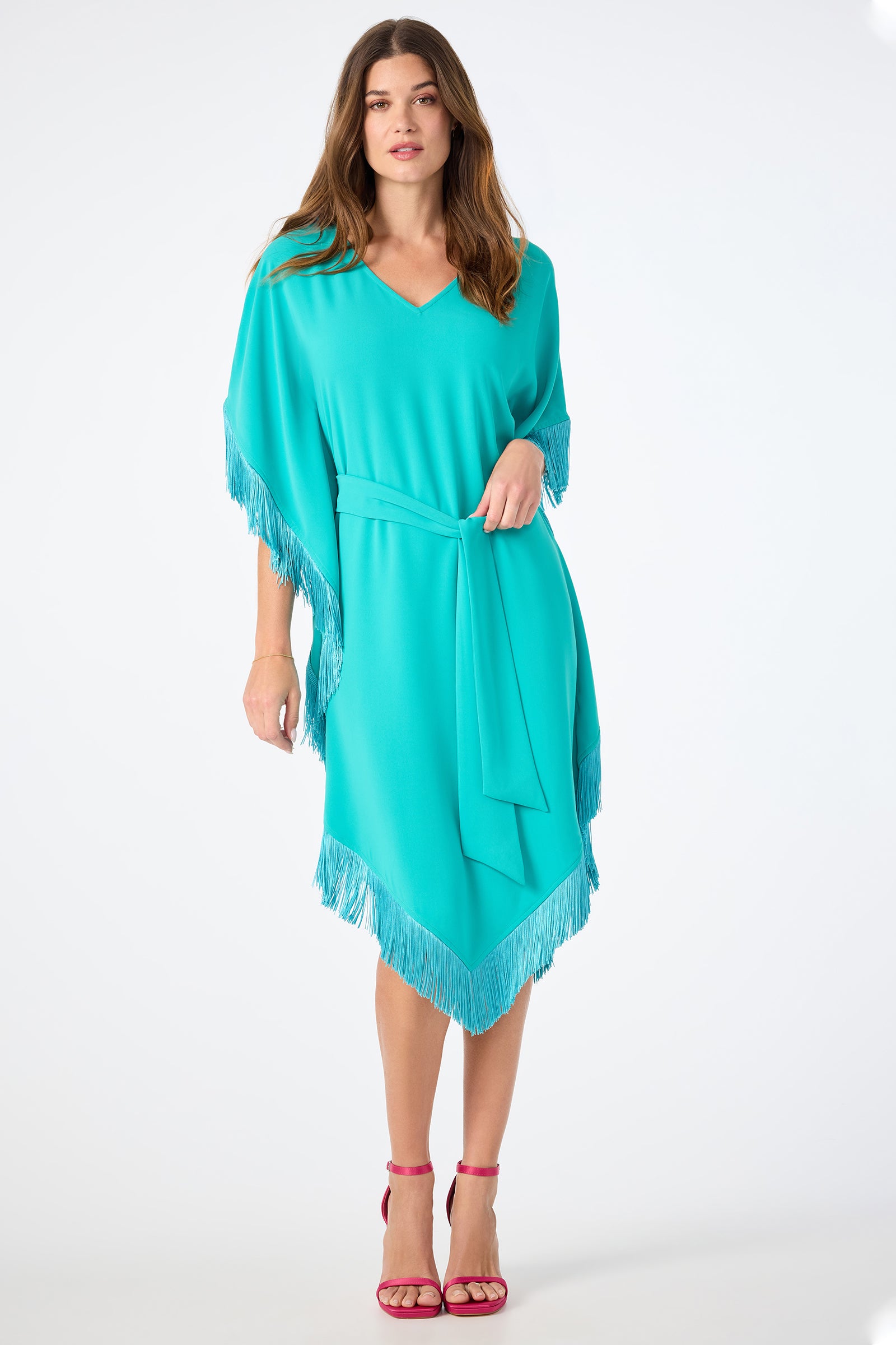 Toulouse Short-Sleeve Fringe Dress