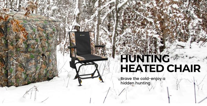【Tidewe Hunting Season】 Heated Hunting Chair Adjustable Height 360° Swivel Blind Chair with Battery & Detachable Seat Cover-Fusion Seat Series