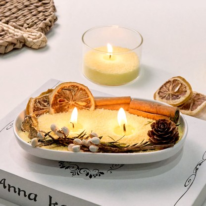 Unscented Light Yellow Sand Candle Kit Theflows - image 2