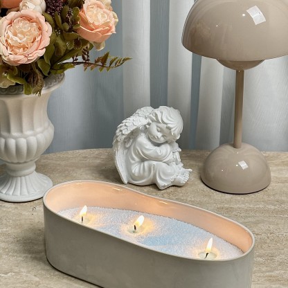 Unscented Light Blue Sand Candle Kit Theflows - image 3