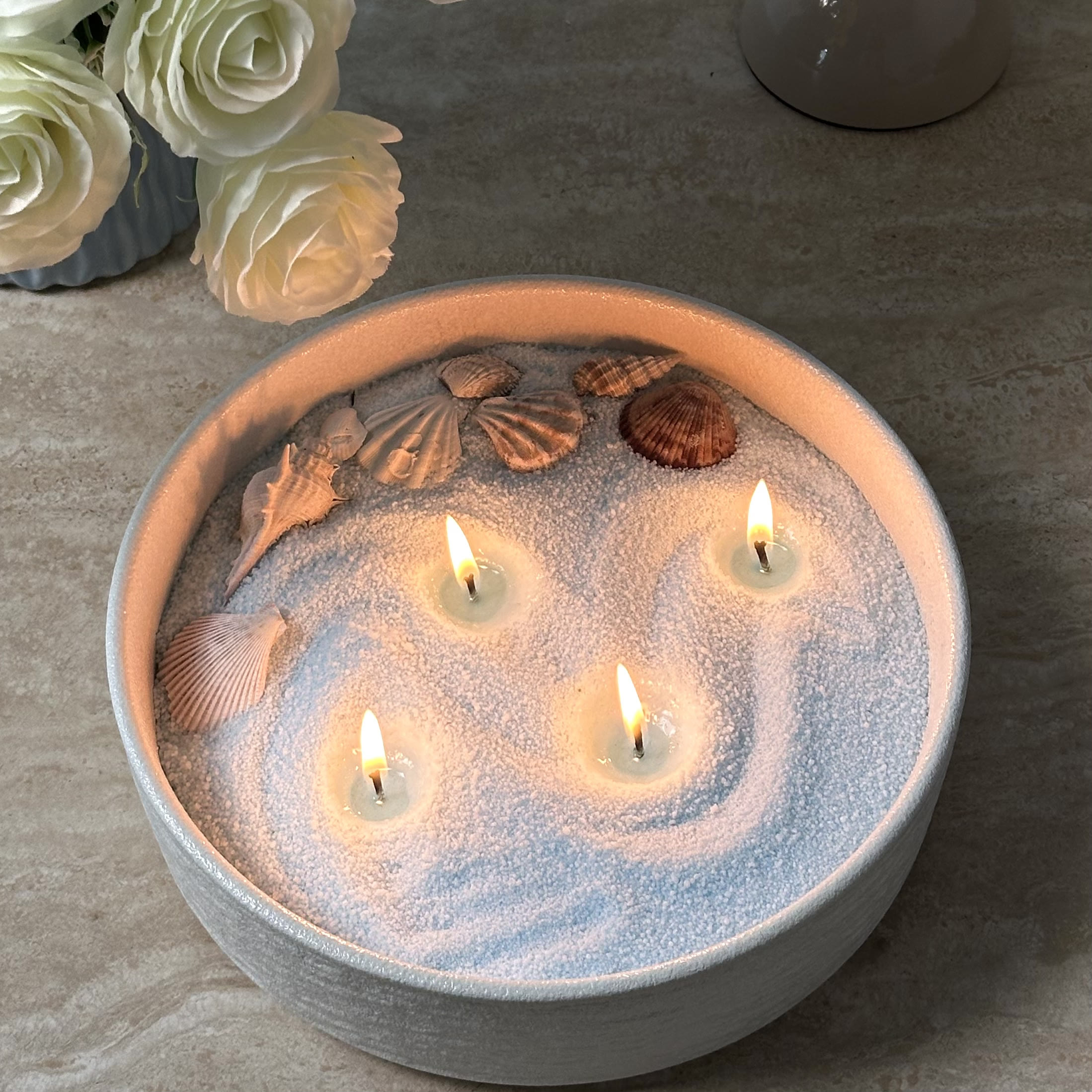 Unscented Light Blue Sand Candle Kit Theflows - image 2