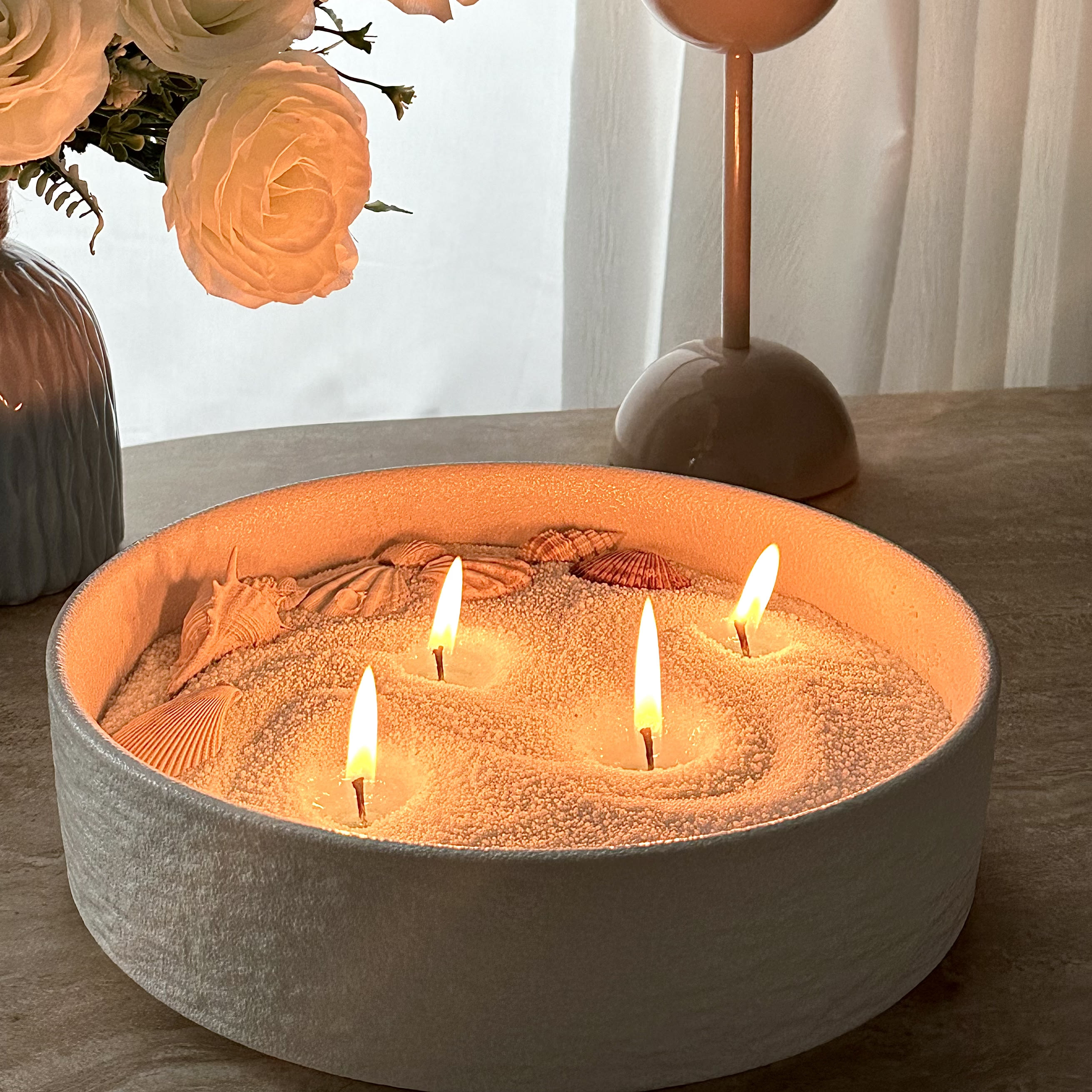 Unscented Light Blue Sand Candle Kit Theflows - image 5