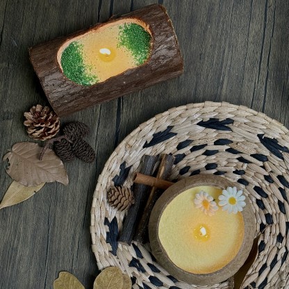 Unscented Light Yellow Sand Candle Kit Theflows - image 5