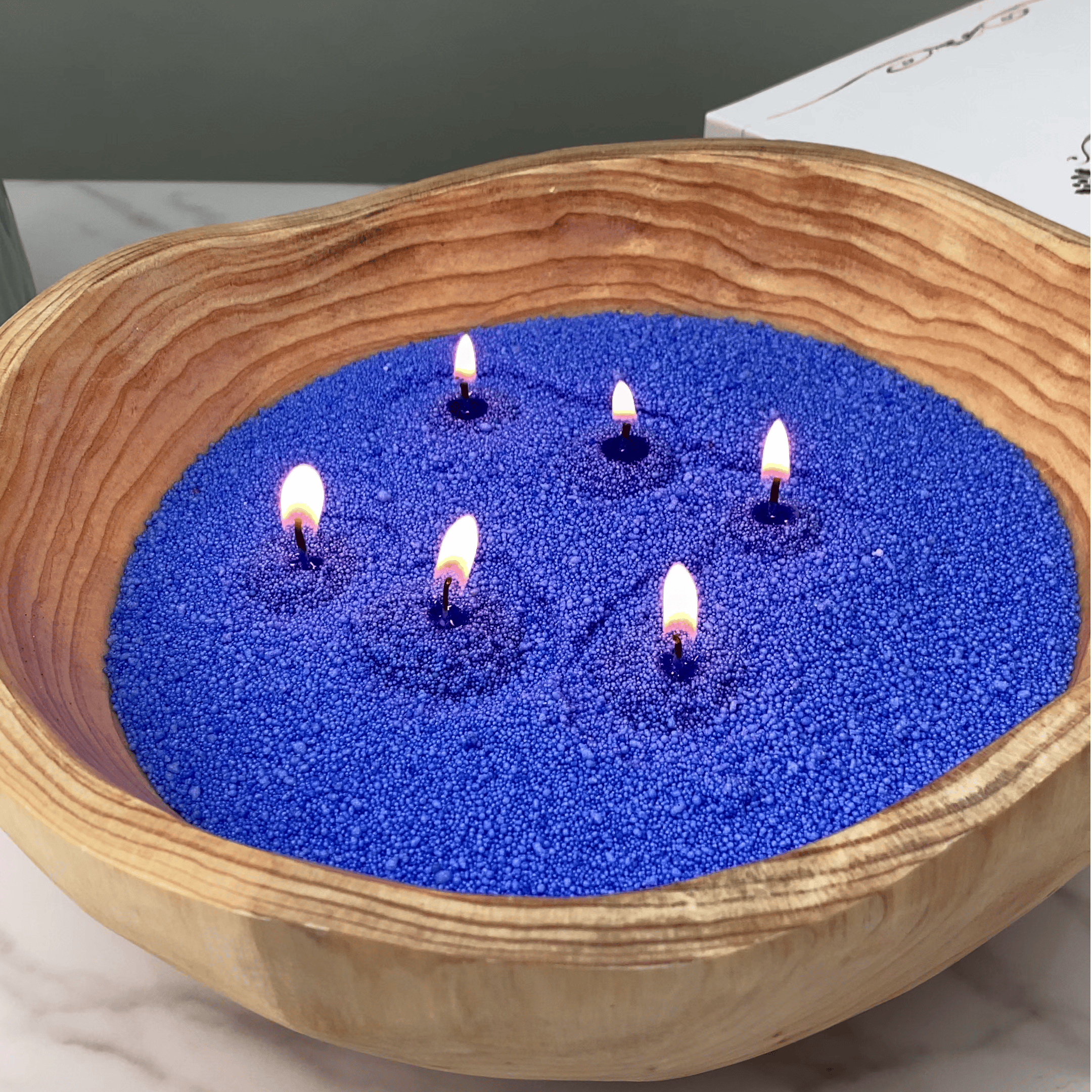 Unscented Dark Blue Sand Candle Kit Theflows - image 3