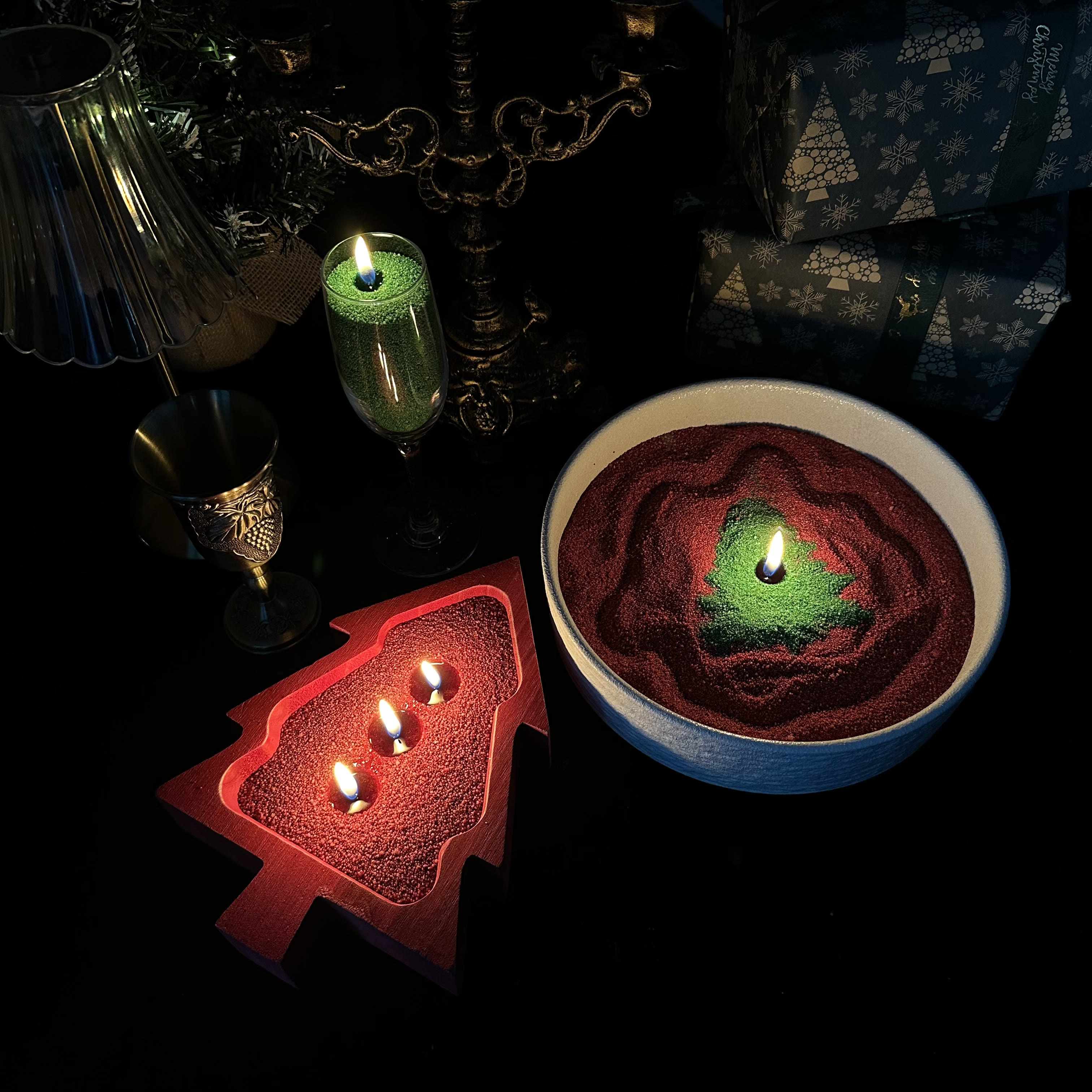 Unscented Red Sand Candle Kit Theflows - image 3