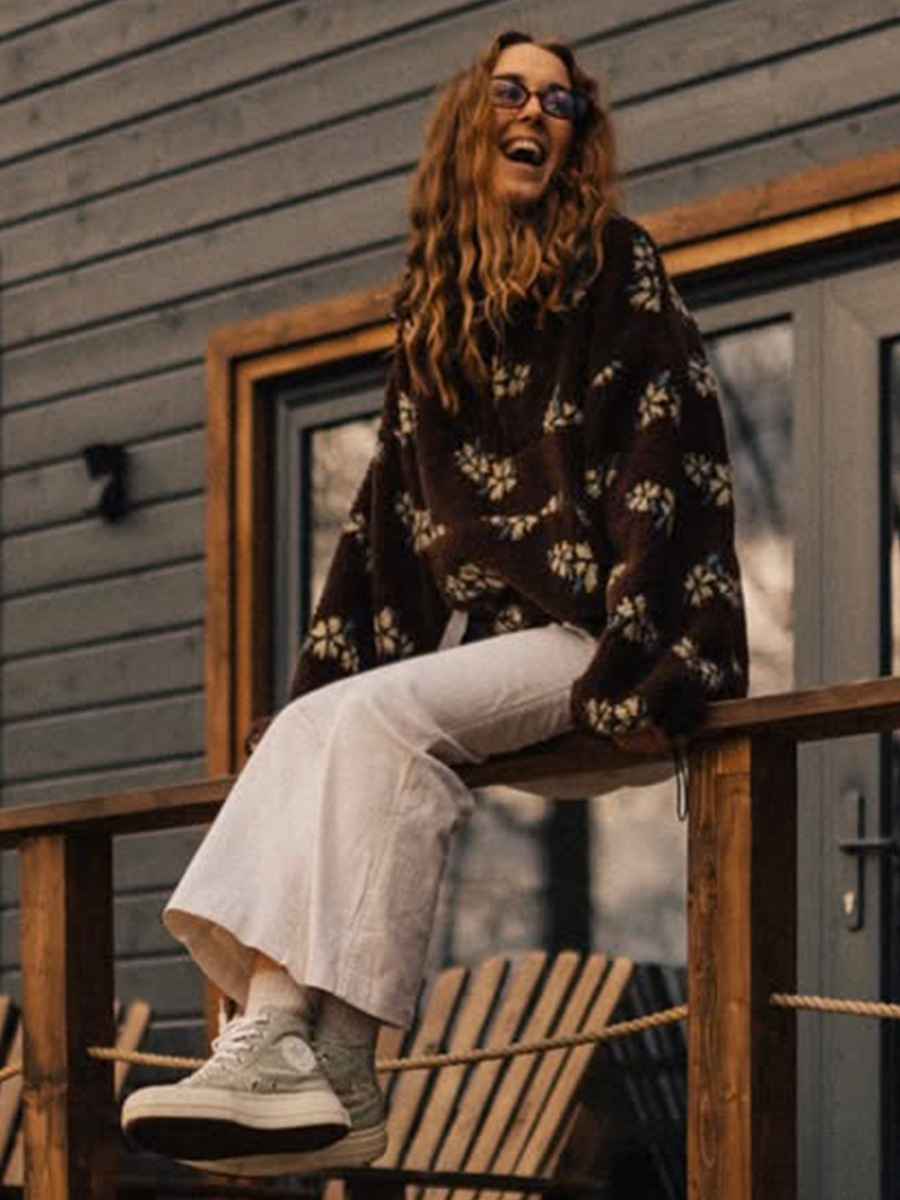 Fleece Flower Hoodie