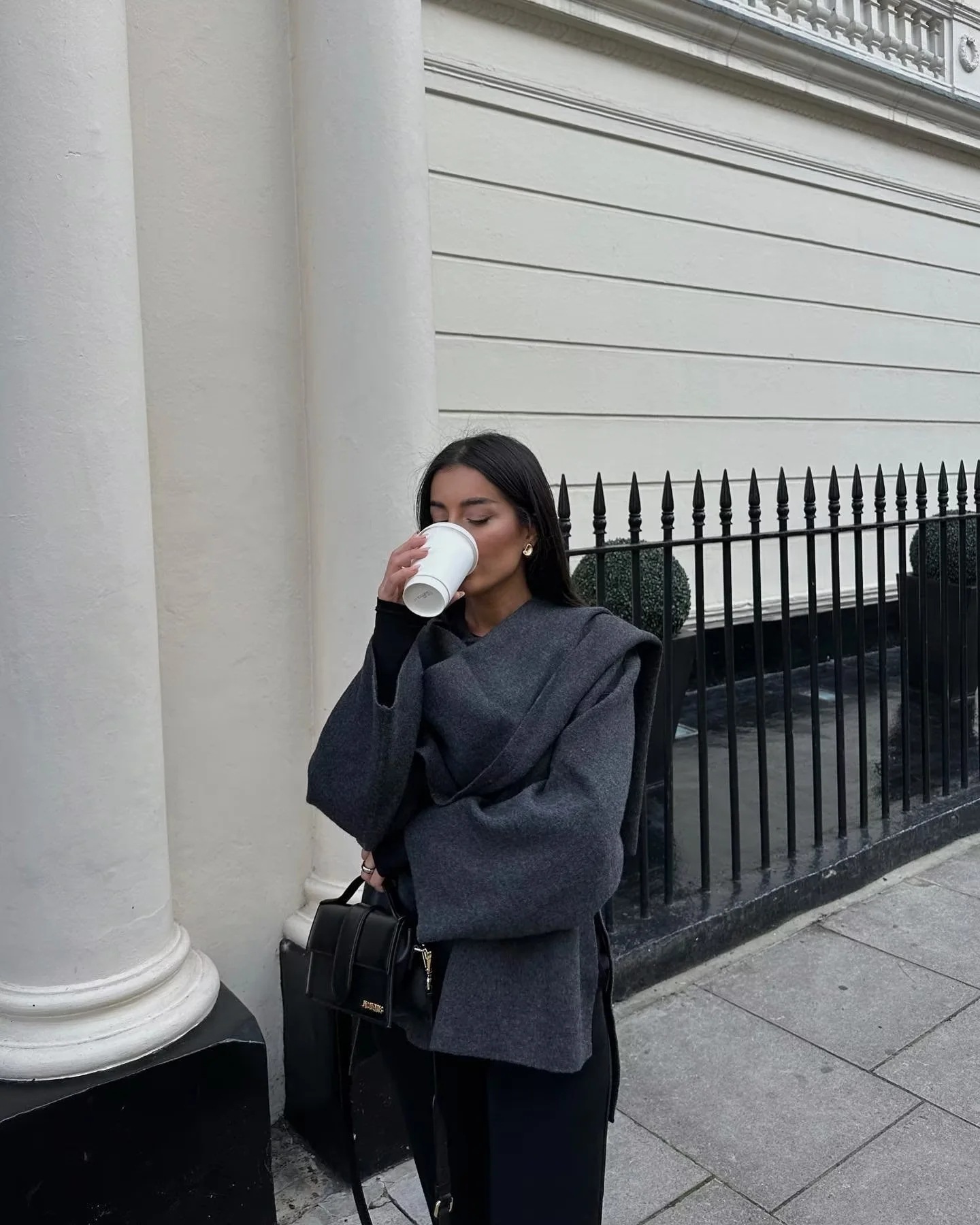 Asymmetric Scarf Short Knit Coat