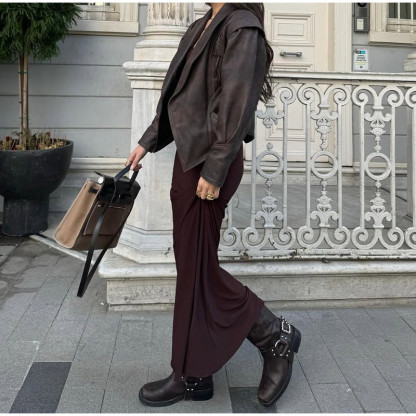Stylish Lapel Tie-Waist Long-Sleeve Jacket
