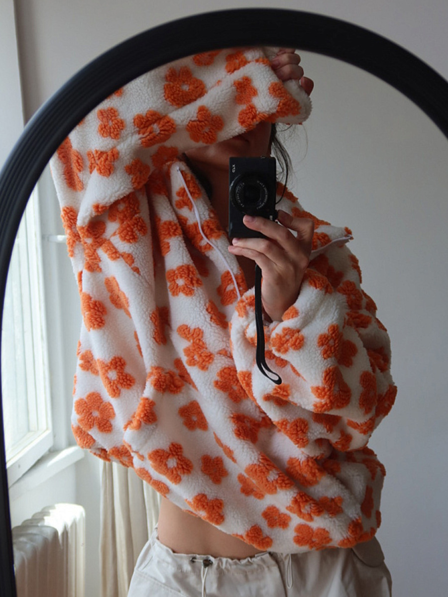 Fleece Flower Hoodie