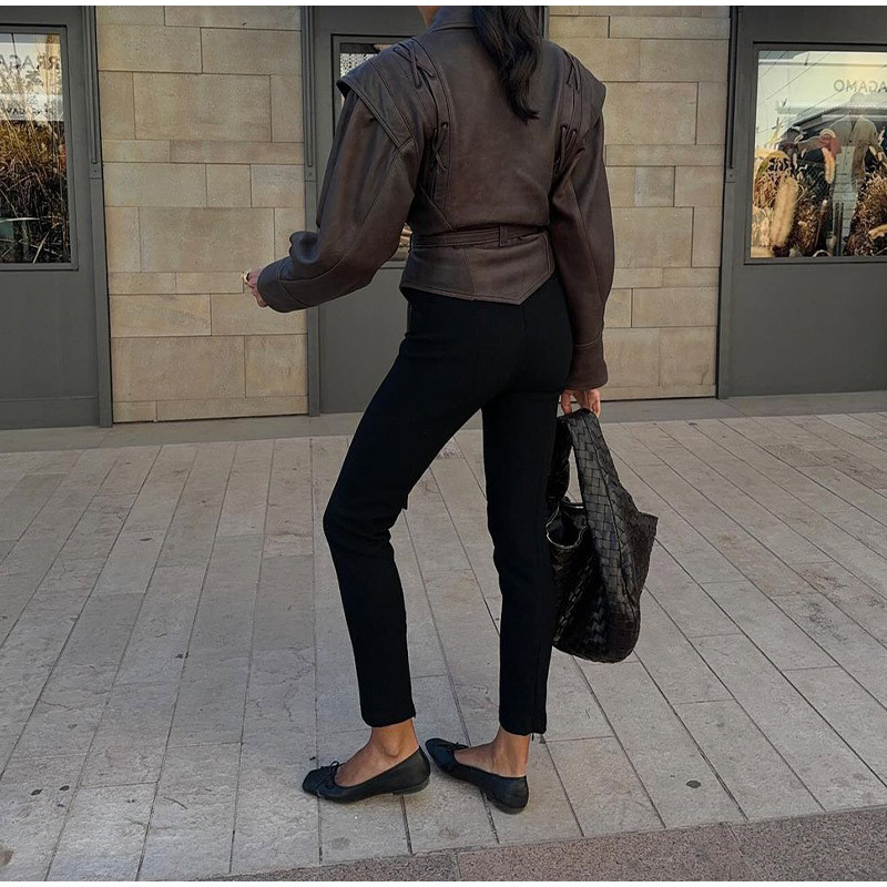 Stylish Lapel Tie-Waist Long-Sleeve Jacket