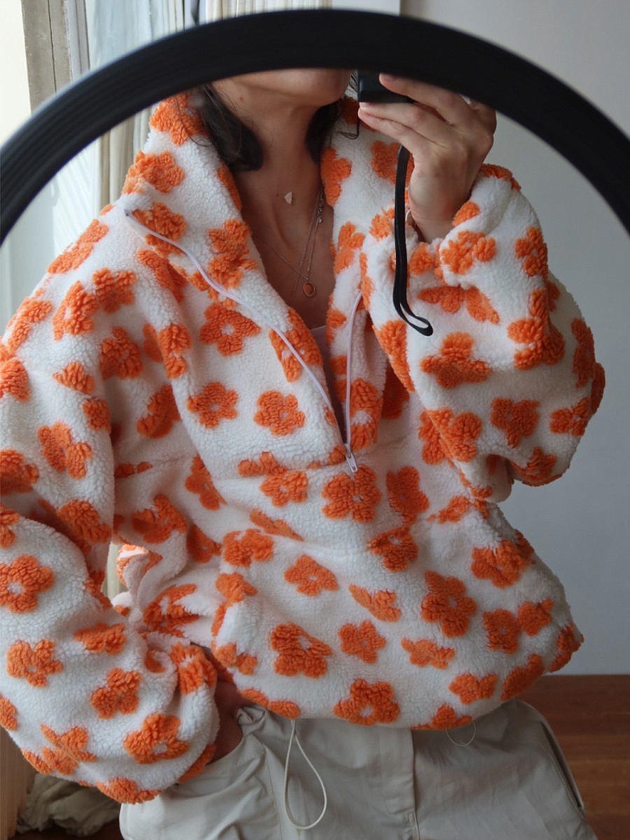 Fleece Flower Hoodie