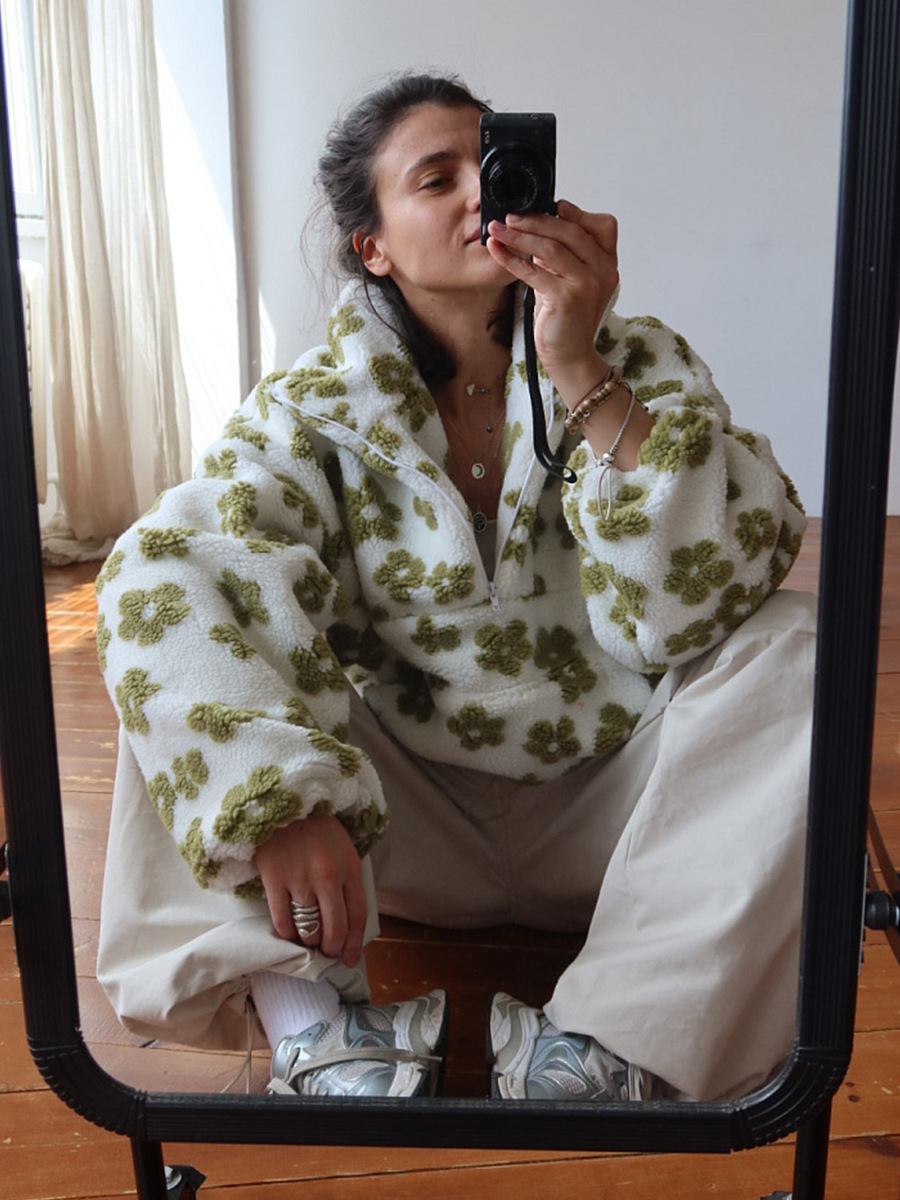 Fleece Flower Hoodie