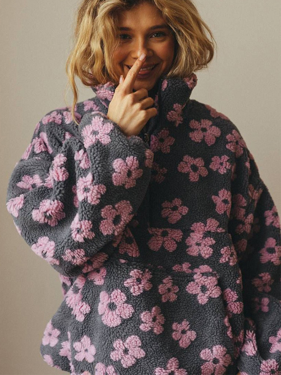Fleece Flower Hoodie