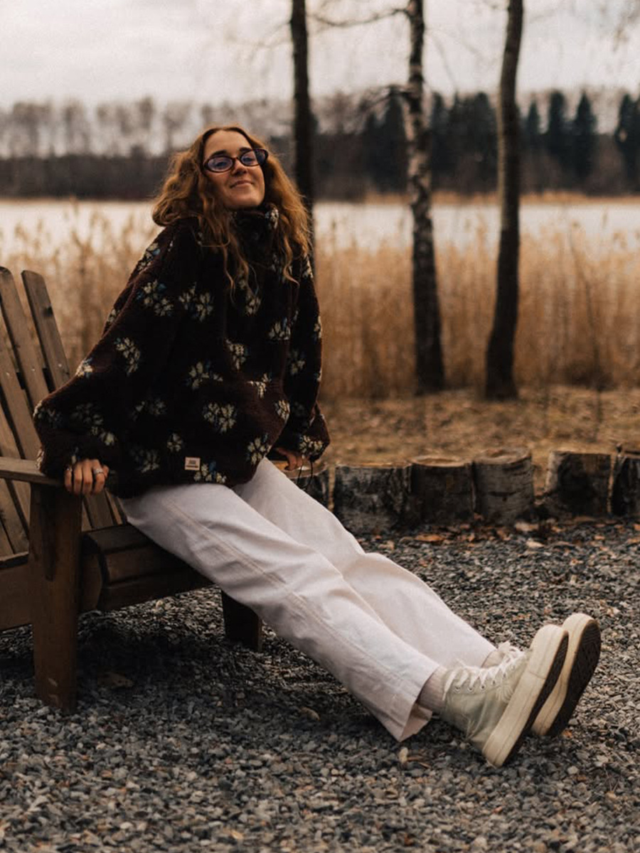 Fleece Flower Hoodie