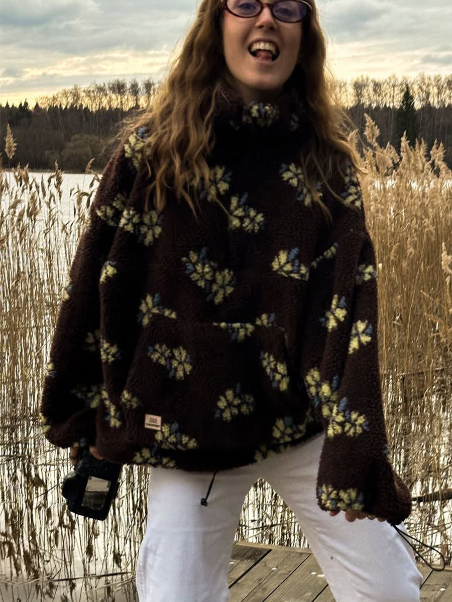 Fleece Flower Hoodie