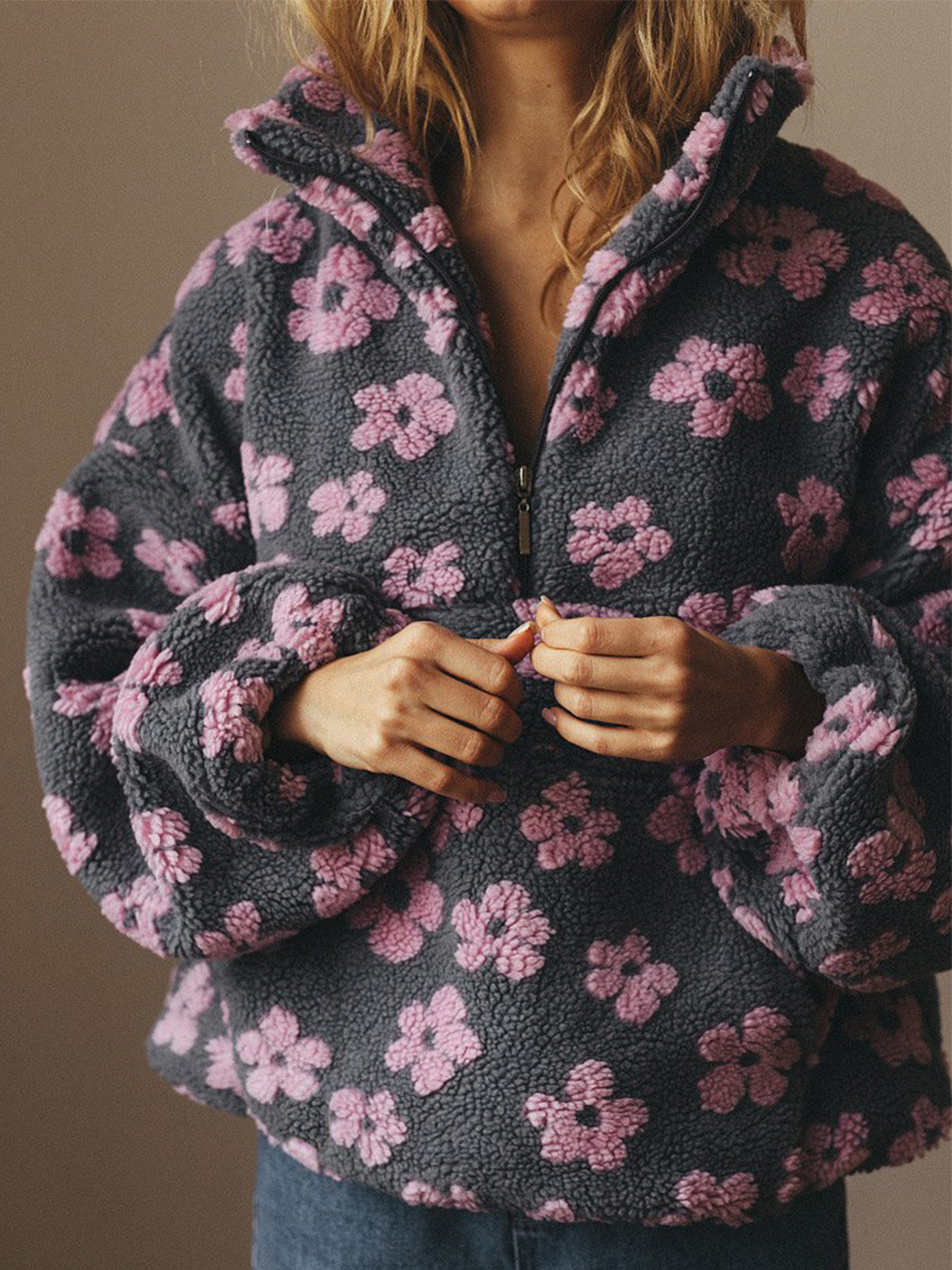 Fleece Flower Hoodie
