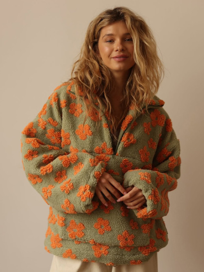 Fleece Flower Hoodie
