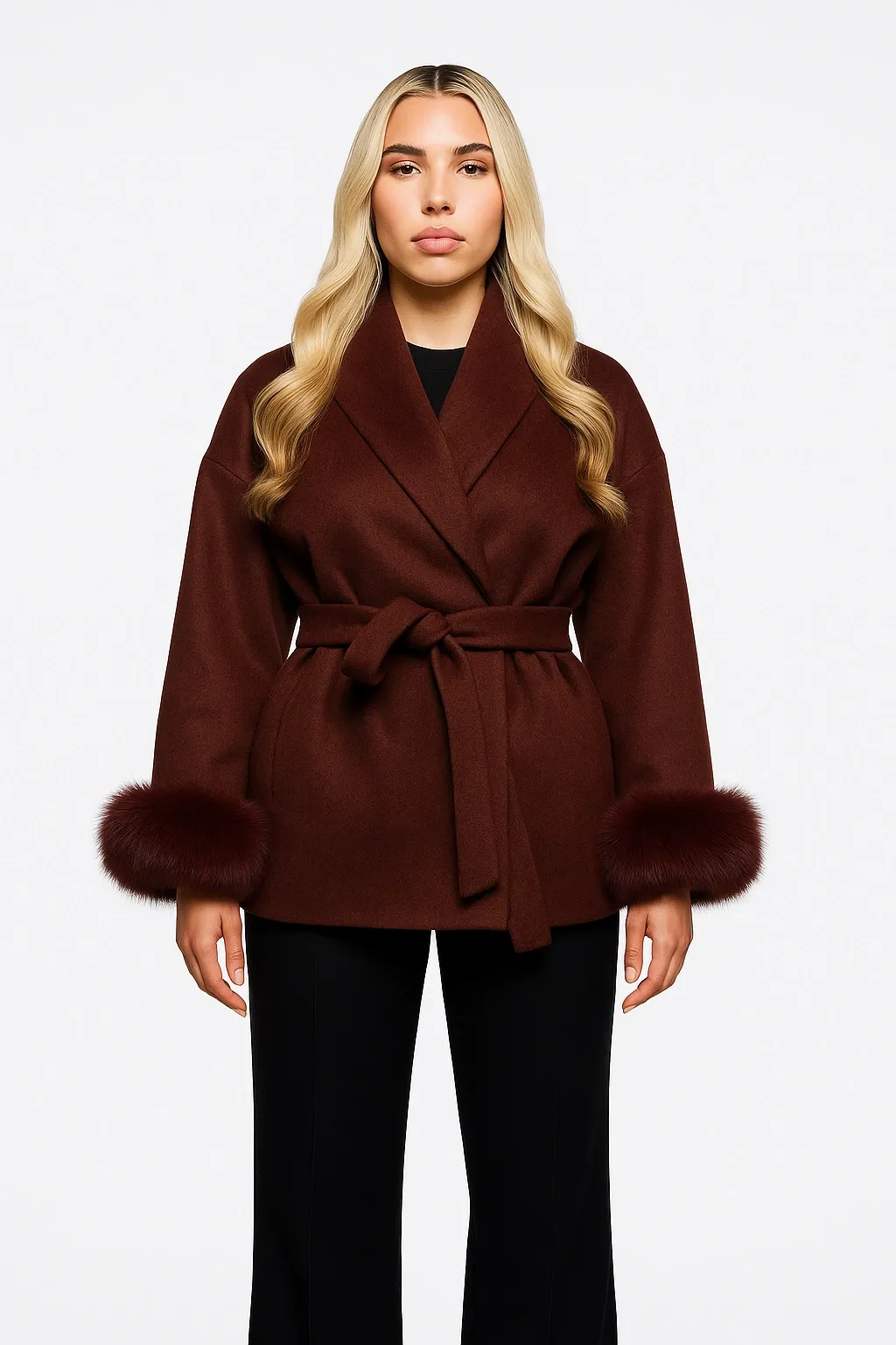 2025 New Autumn & Winter Fashion Casual Temperament Soft Loose Lapel Solid - Color Woolen Coat