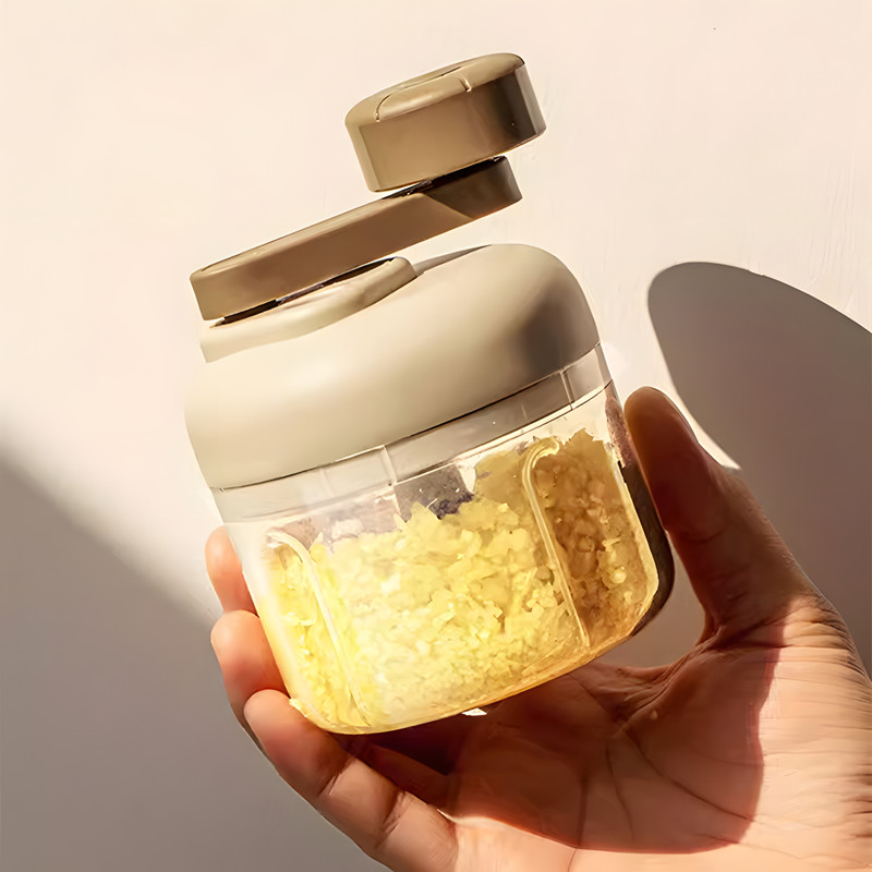 Beige Third Gear Rocker Type Household Hand Powered Mixer