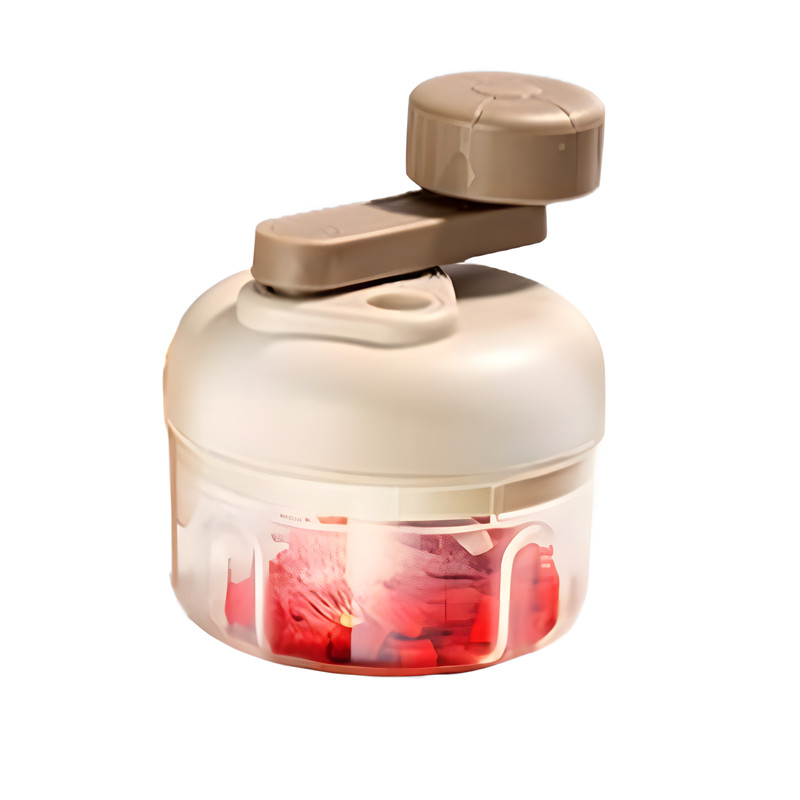 Beige S Shaped Cutter Head Rocker Type Household Hand Powered Mixer