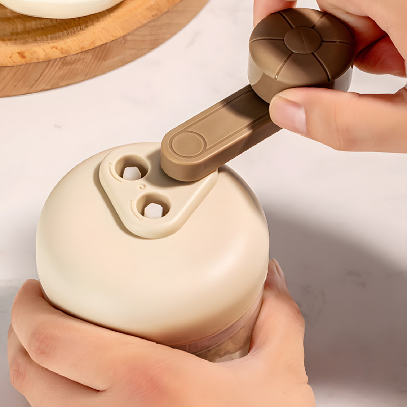 Beige S Shaped Cutter Head Rocker Type Household Hand Powered Mixer