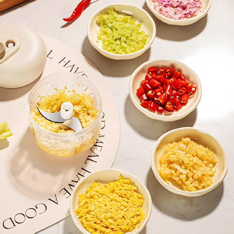 Beige Third Gear Rocker Type Household Hand Powered Mixer