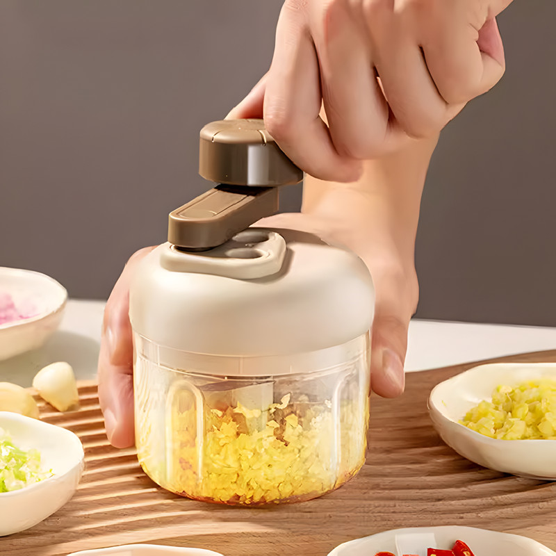 Beige Third Gear Rocker Type Household Hand Powered Mixer