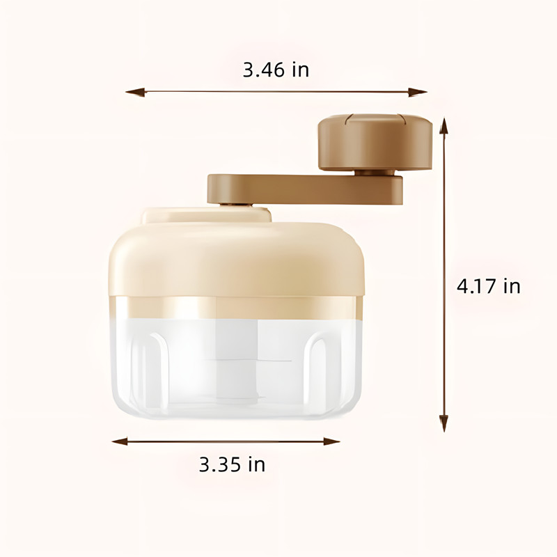 Beige S Shaped Cutter Head Rocker Type Household Hand Powered Mixer