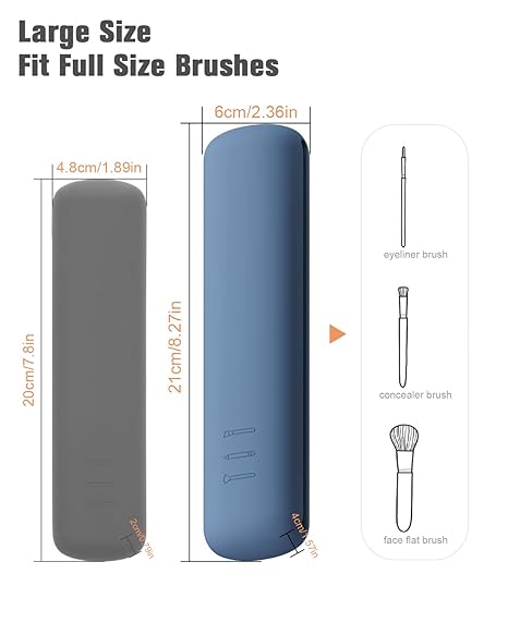 FERYES Large Travel Makeup Brush Holder with 4Pcs Makeup Brushes